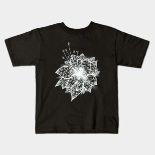 White Orchid Lineart Kids T-Shirt